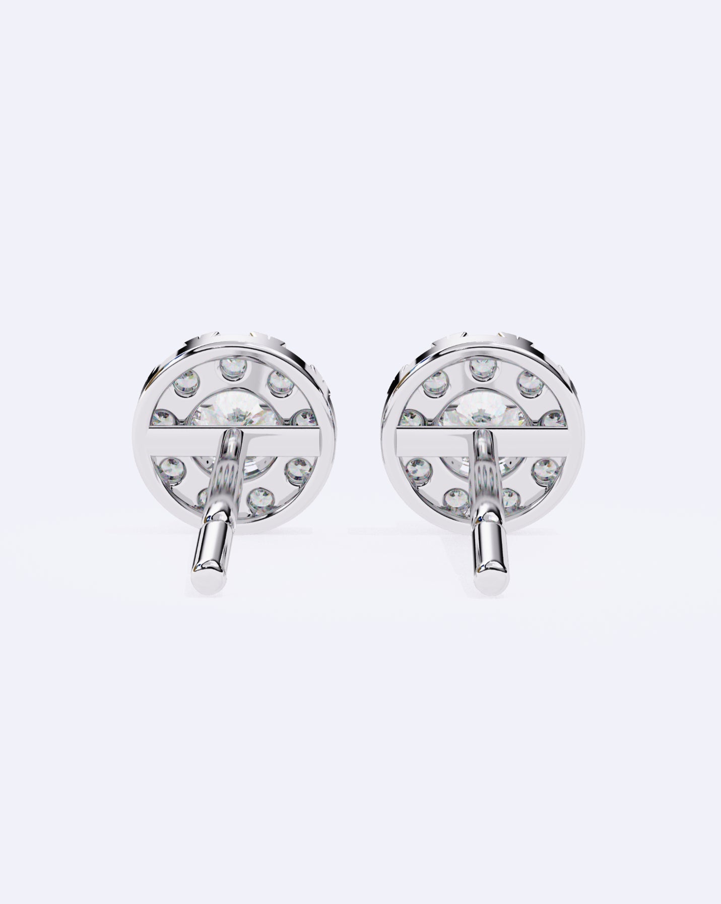 Solitaire Circle Sparkle Studs