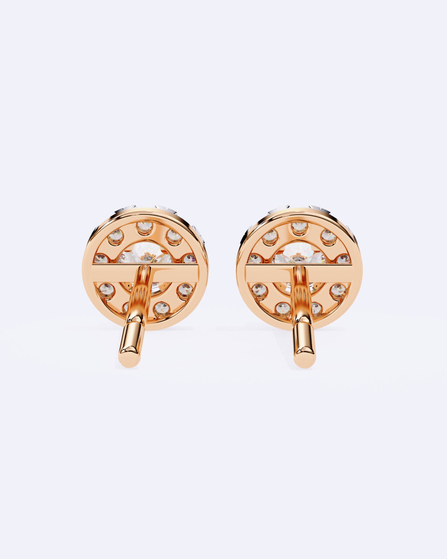 Solitaire Circle Sparkle Studs