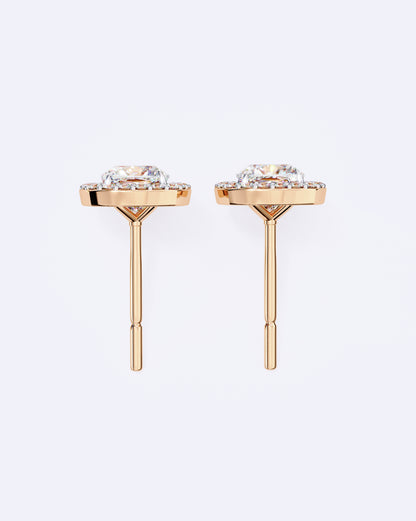 Cushion Halo Solitaire Studs