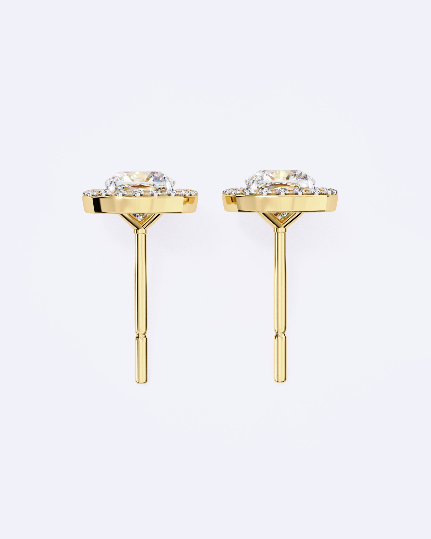 Cushion Halo Solitaire Studs
