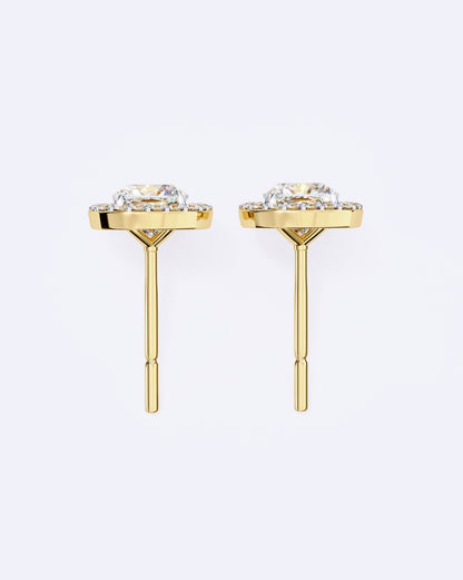 Cushion Halo Solitaire Studs