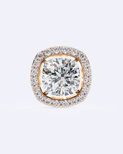 Cushion Halo Solitaire Studs