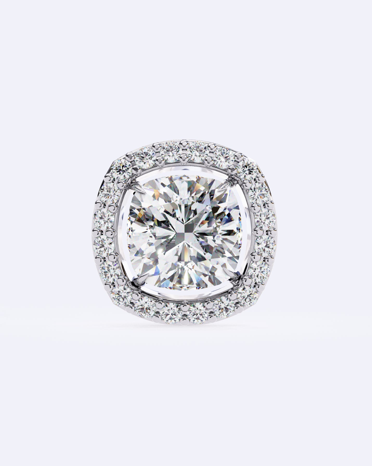 Cushion Halo Solitaire Studs