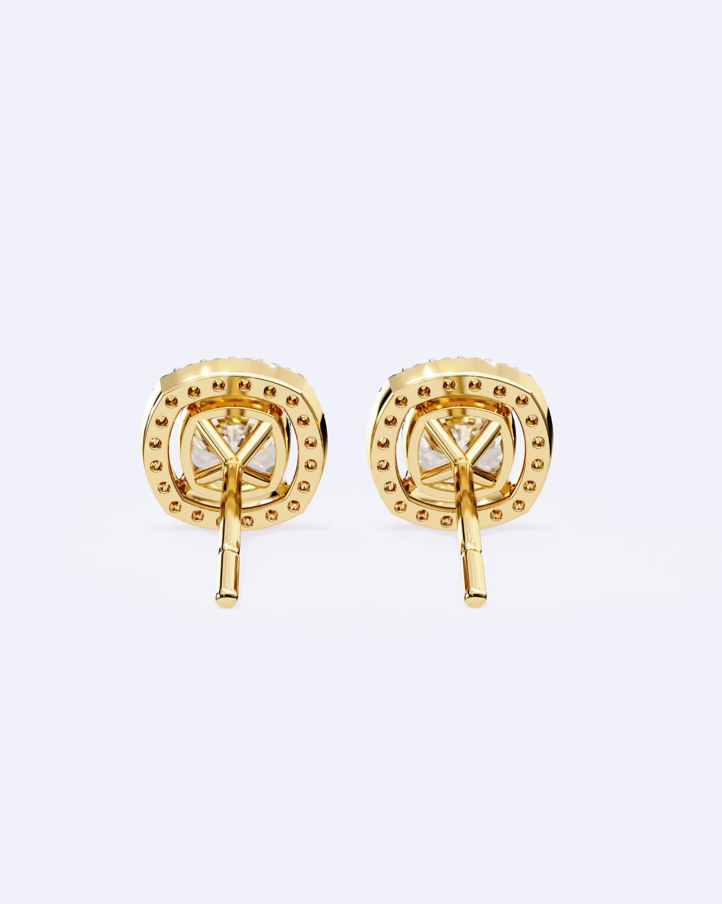 Cushion Halo Solitaire Studs