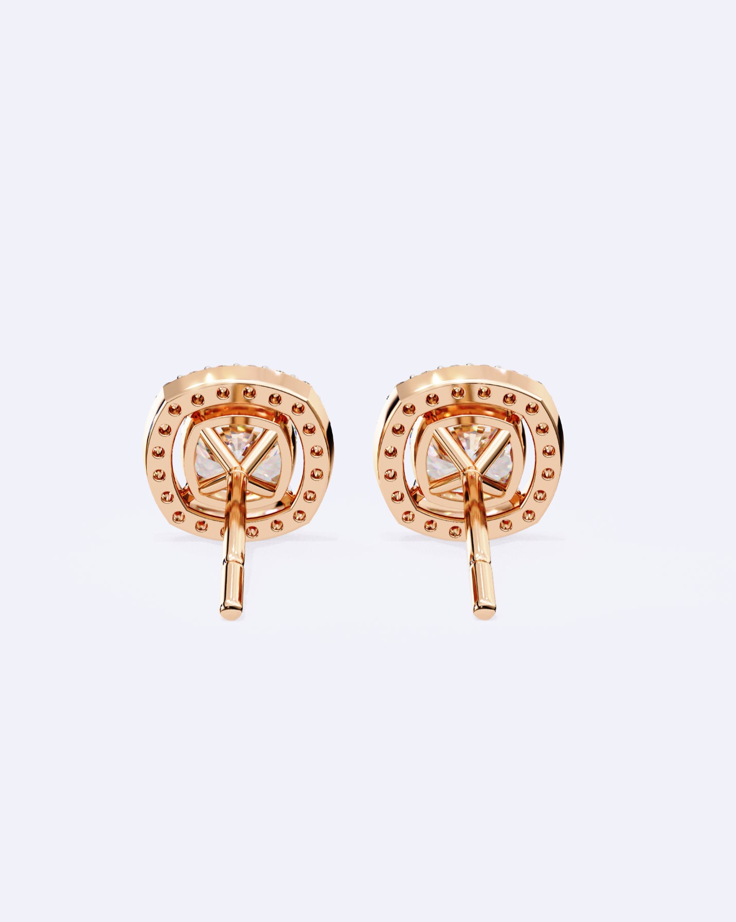 Cushion Halo Solitaire Studs