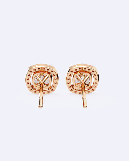 Cushion Halo Solitaire Studs