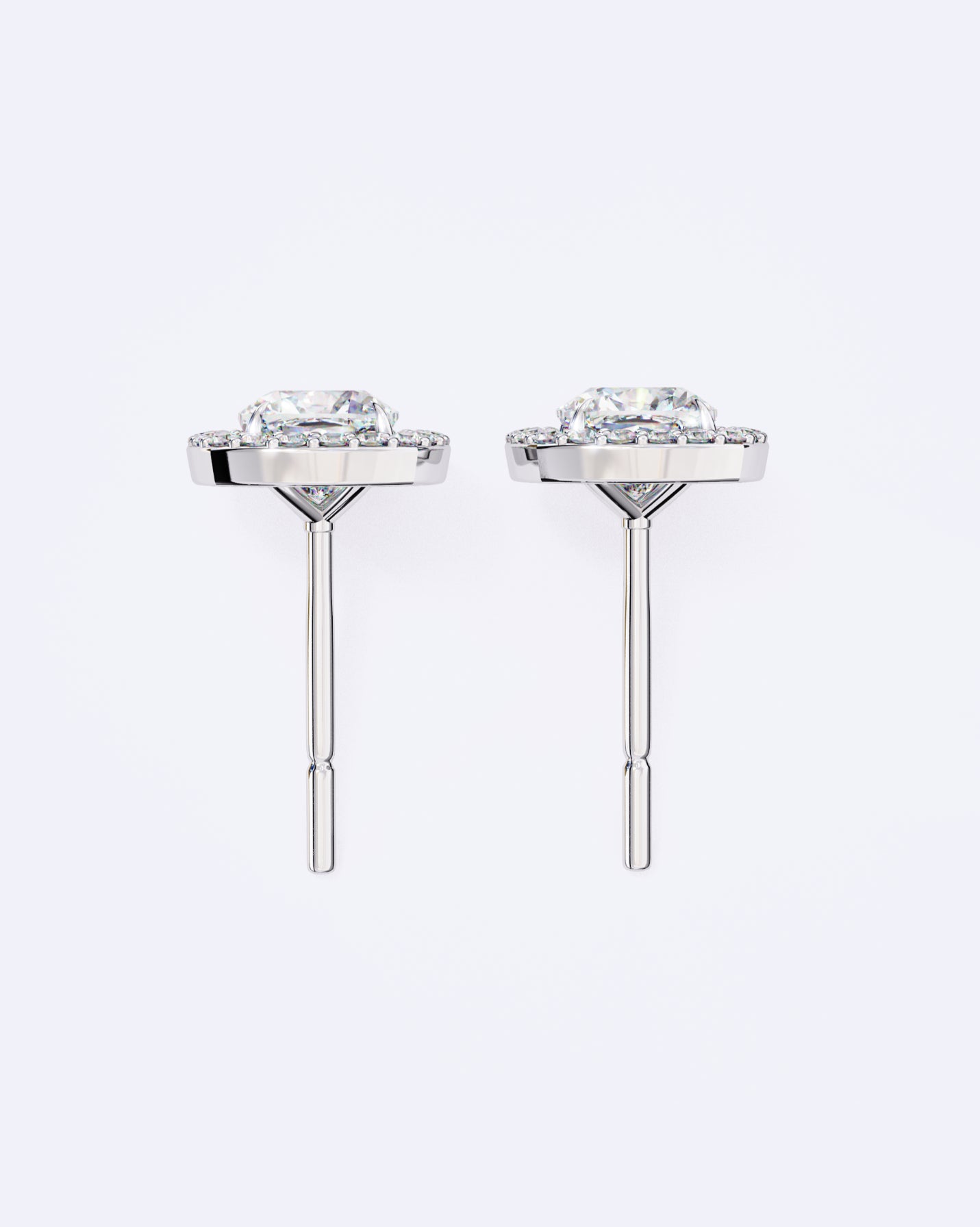 Cushion Halo Solitaire Studs