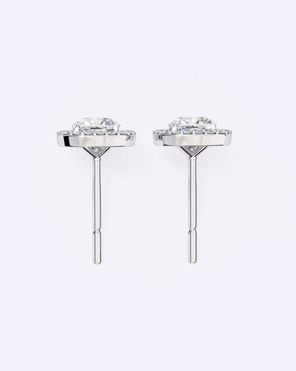 Cushion Halo Solitaire Studs
