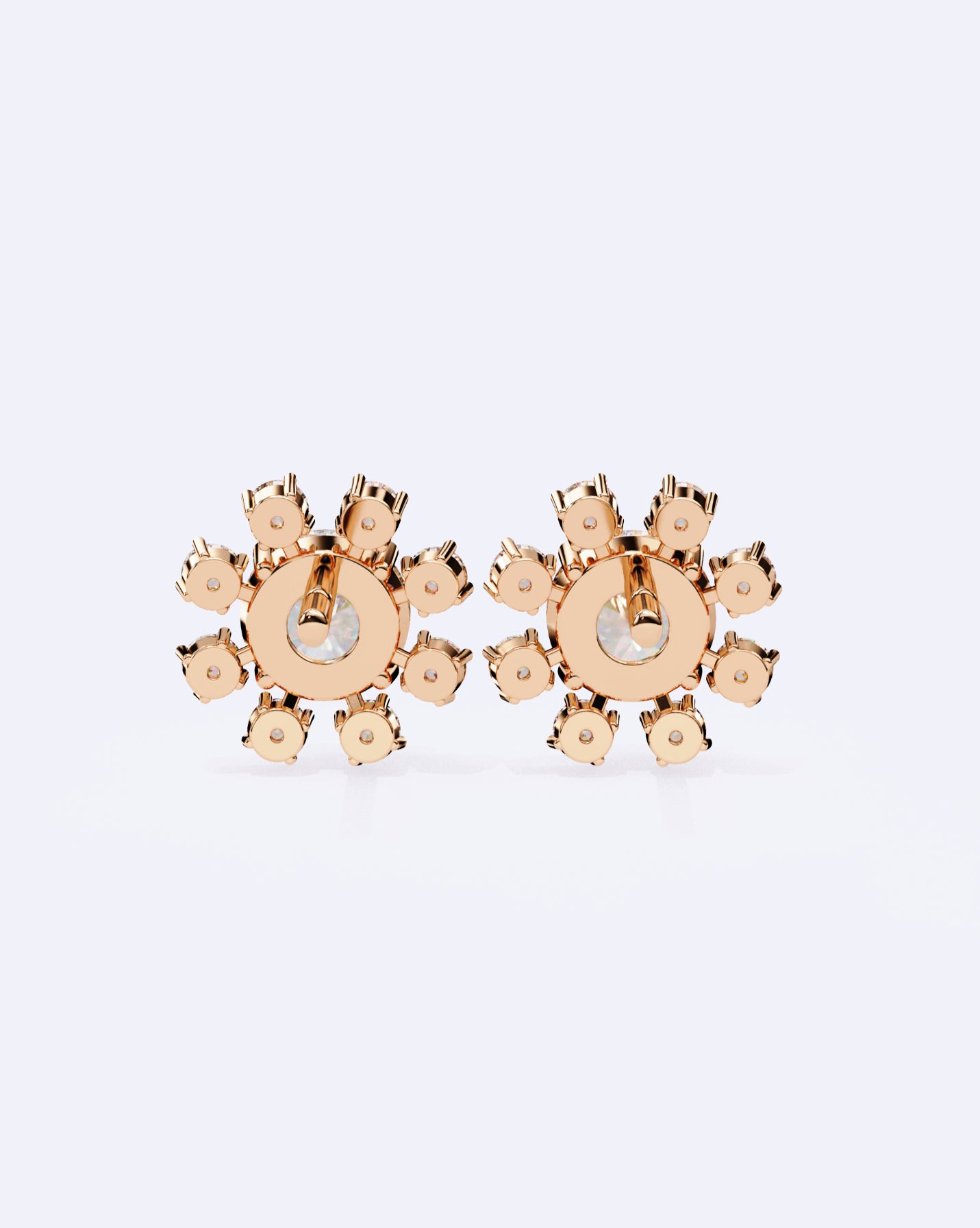 Structured Floral Sparkle Studs