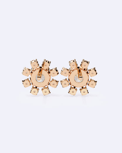 Structured Floral Sparkle Studs