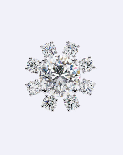 Structured Floral Sparkle Studs