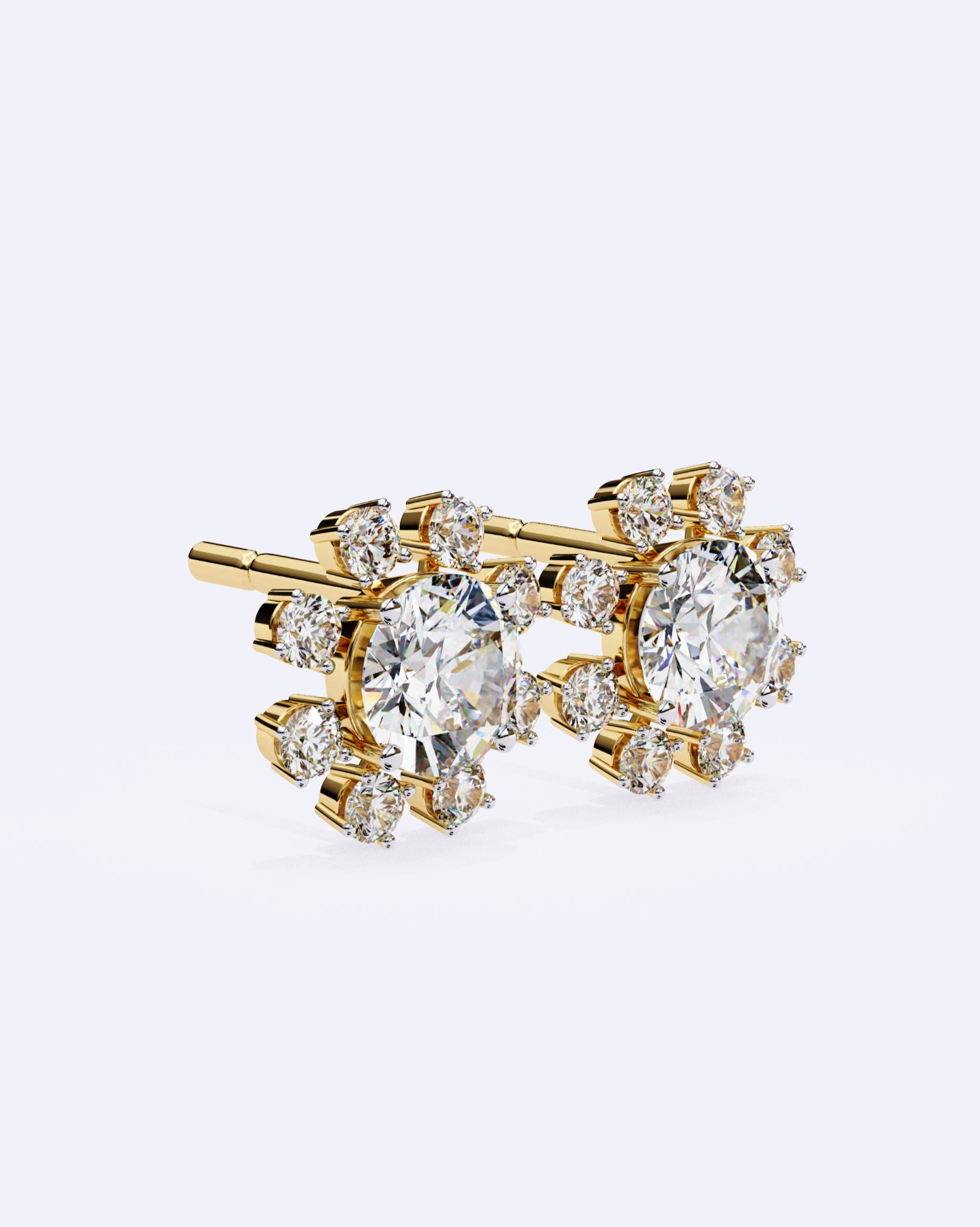 Structured Floral Sparkle Studs