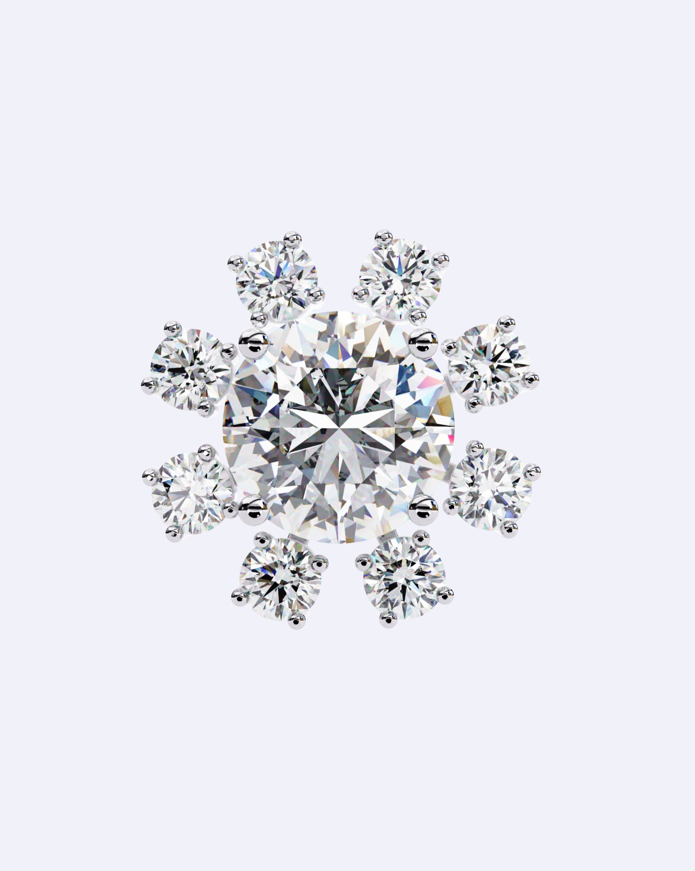 Structured Floral Sparkle Studs