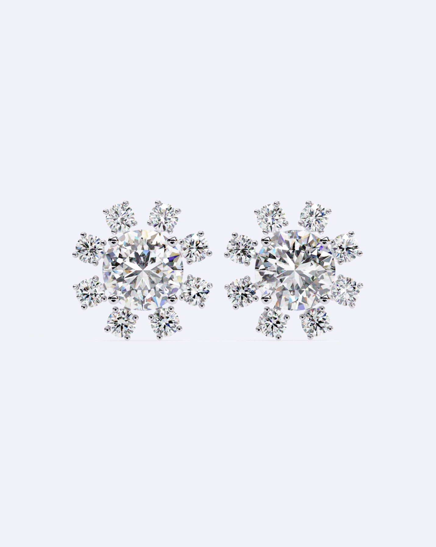Structured Floral Sparkle Studs