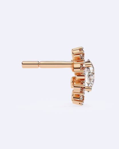 Structured Floral Sparkle Studs