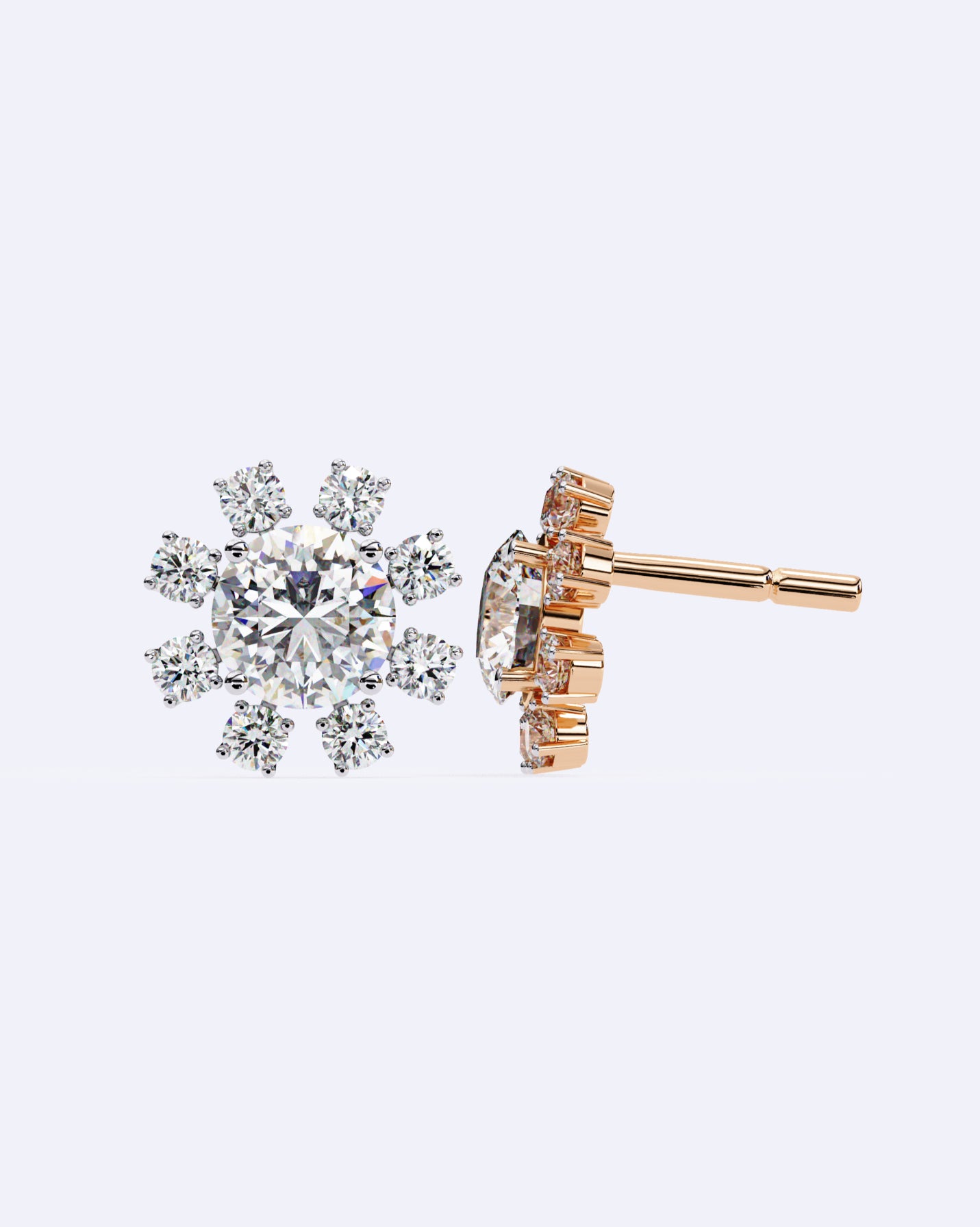 Structured Floral Sparkle Studs