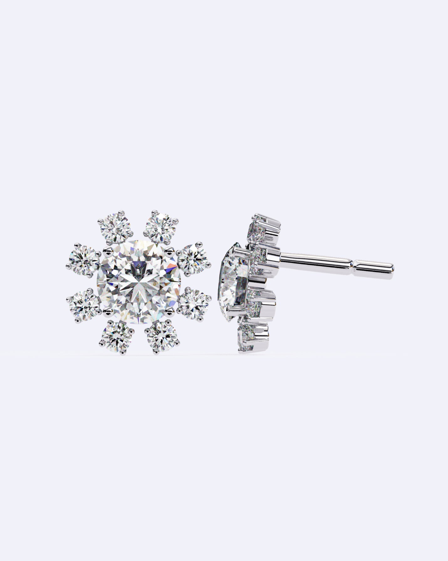 Structured Floral Sparkle Studs