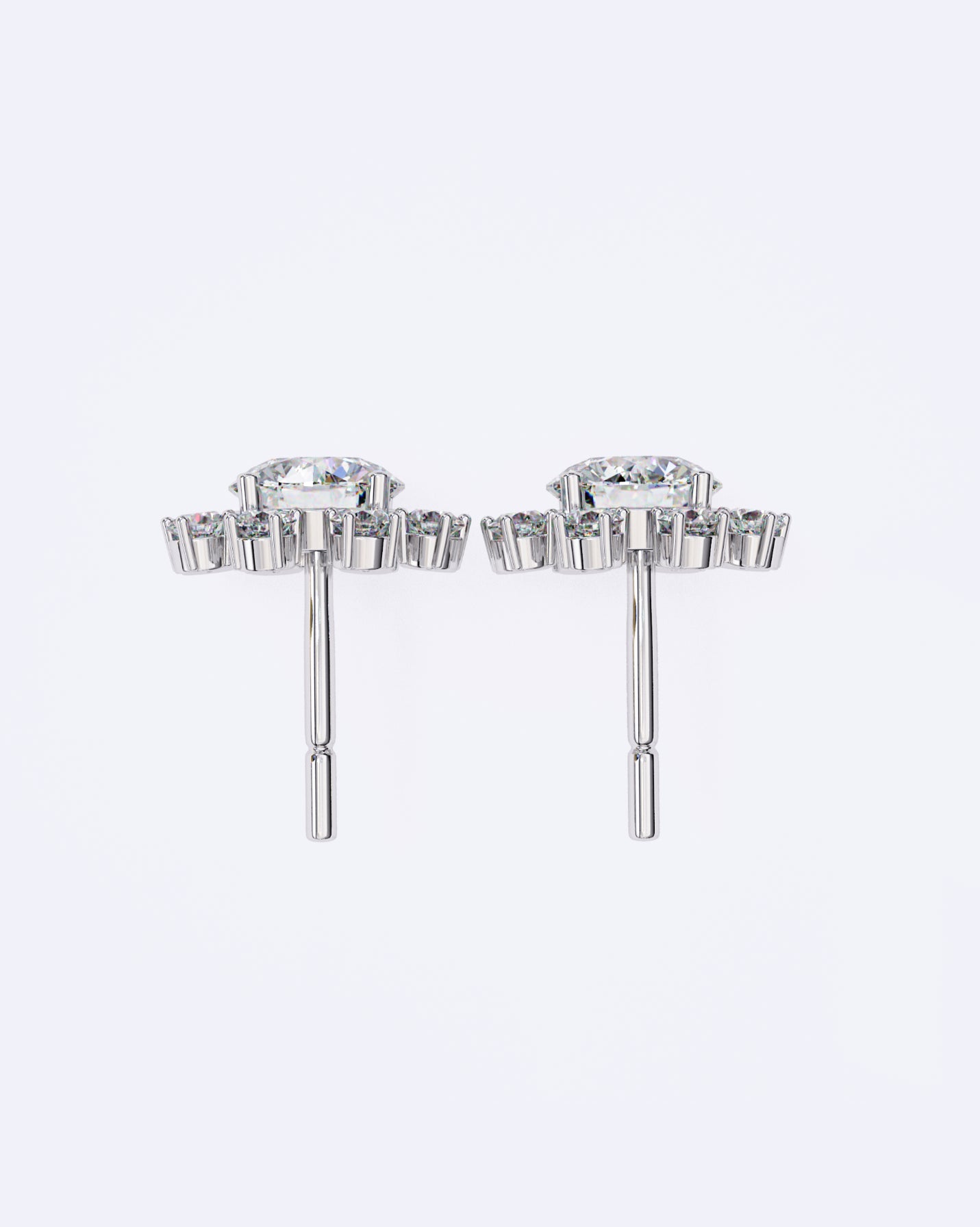 Structured Floral Sparkle Studs