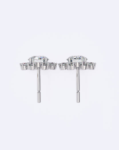 Structured Floral Sparkle Studs