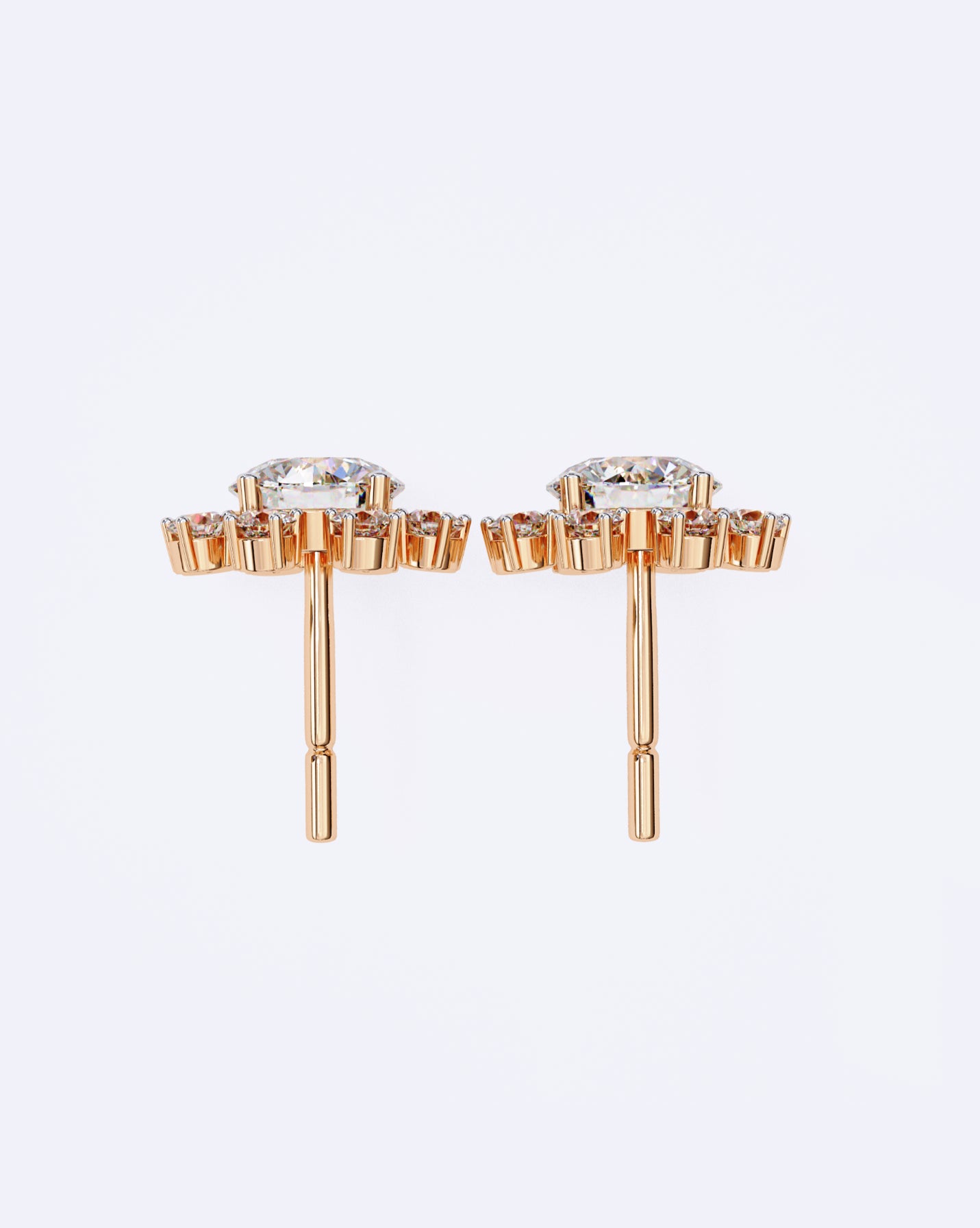 Structured Floral Sparkle Studs