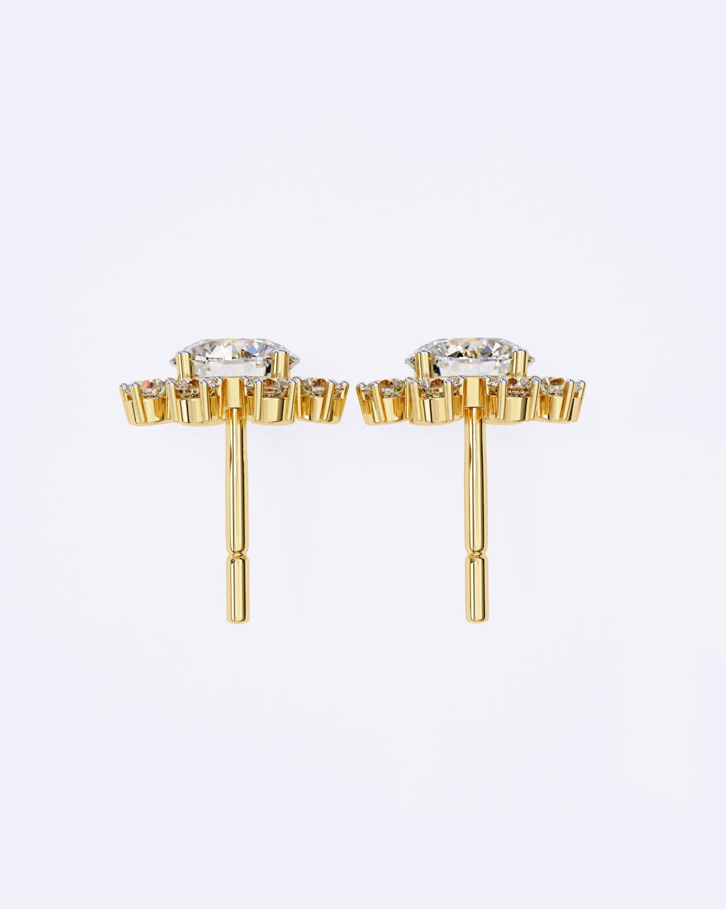 Structured Floral Sparkle Studs