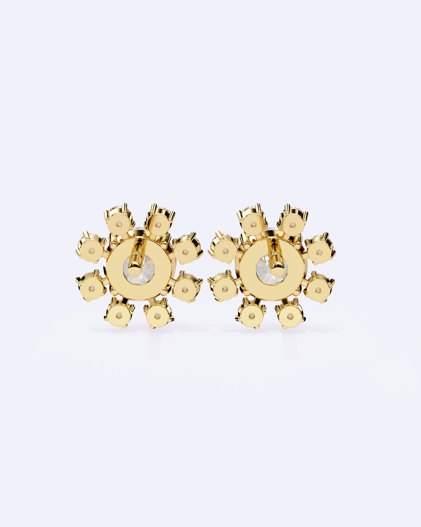 Structured Floral Sparkle Studs