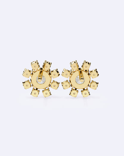 Structured Floral Sparkle Studs