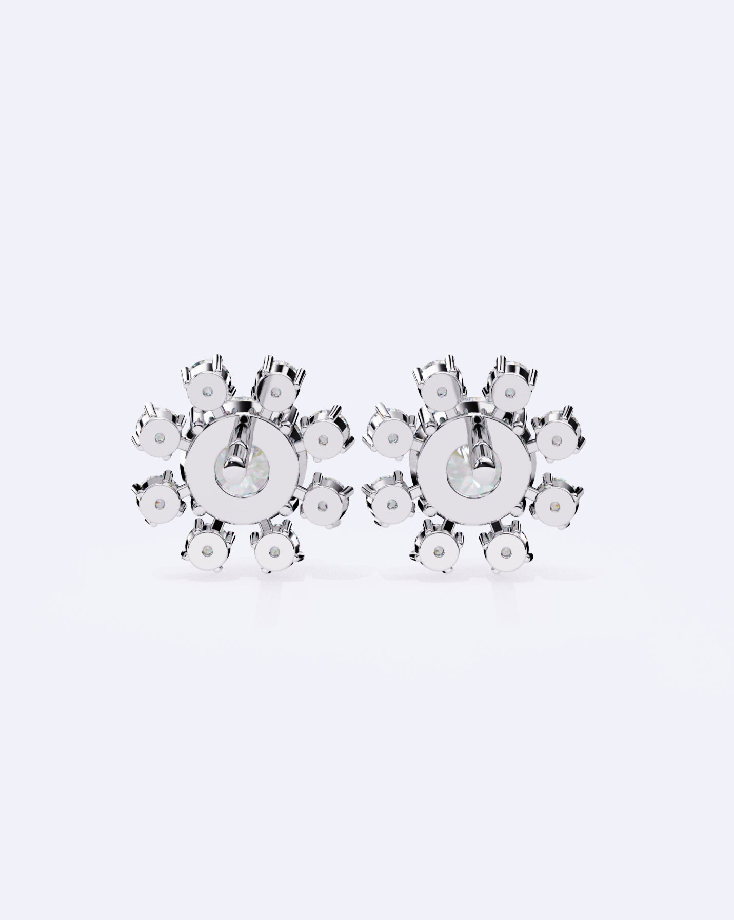 Structured Floral Sparkle Studs