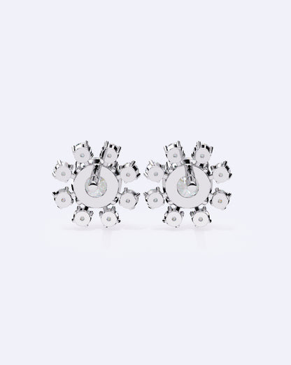 Structured Floral Sparkle Studs