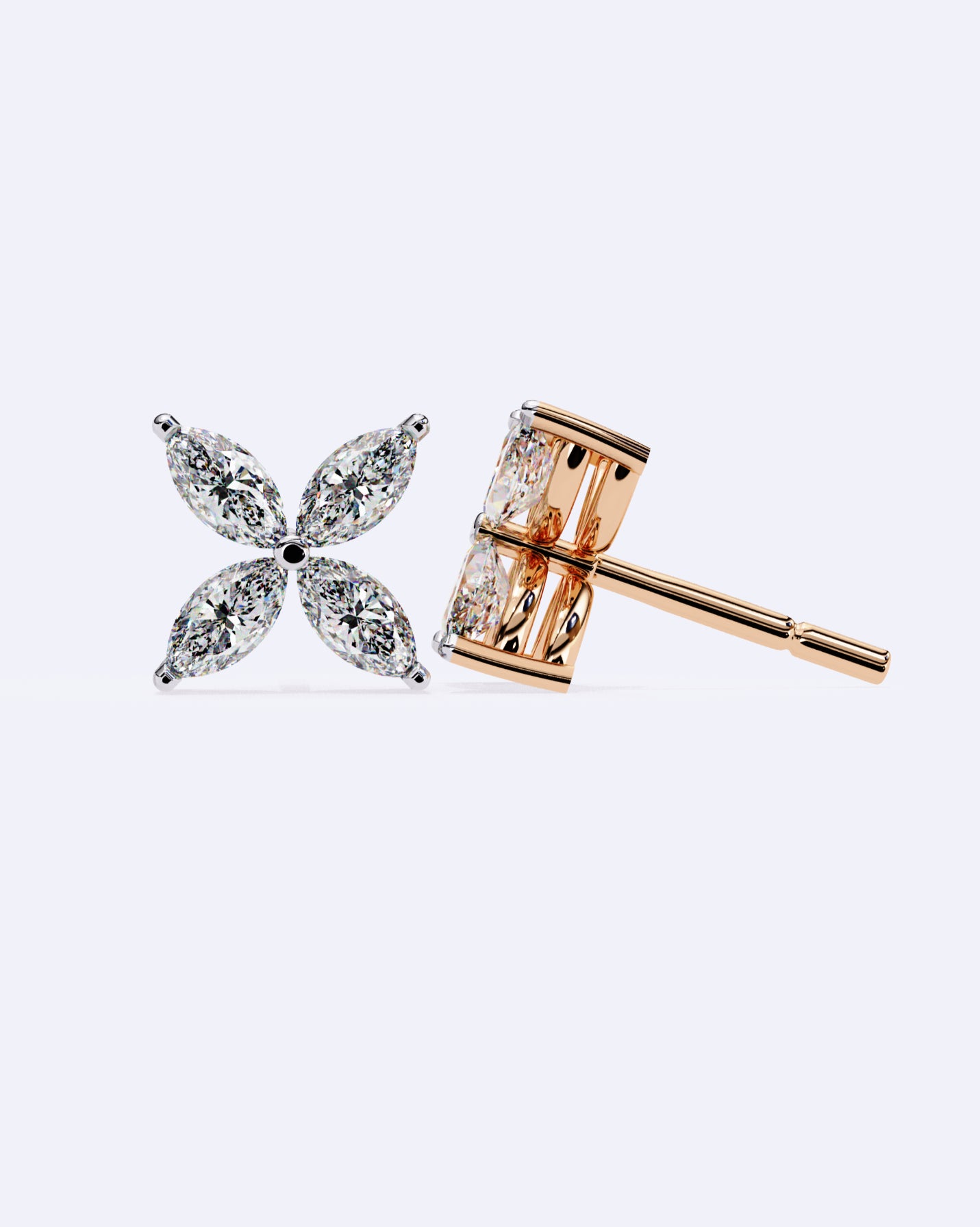 Marquise Petal Sparkle Studs