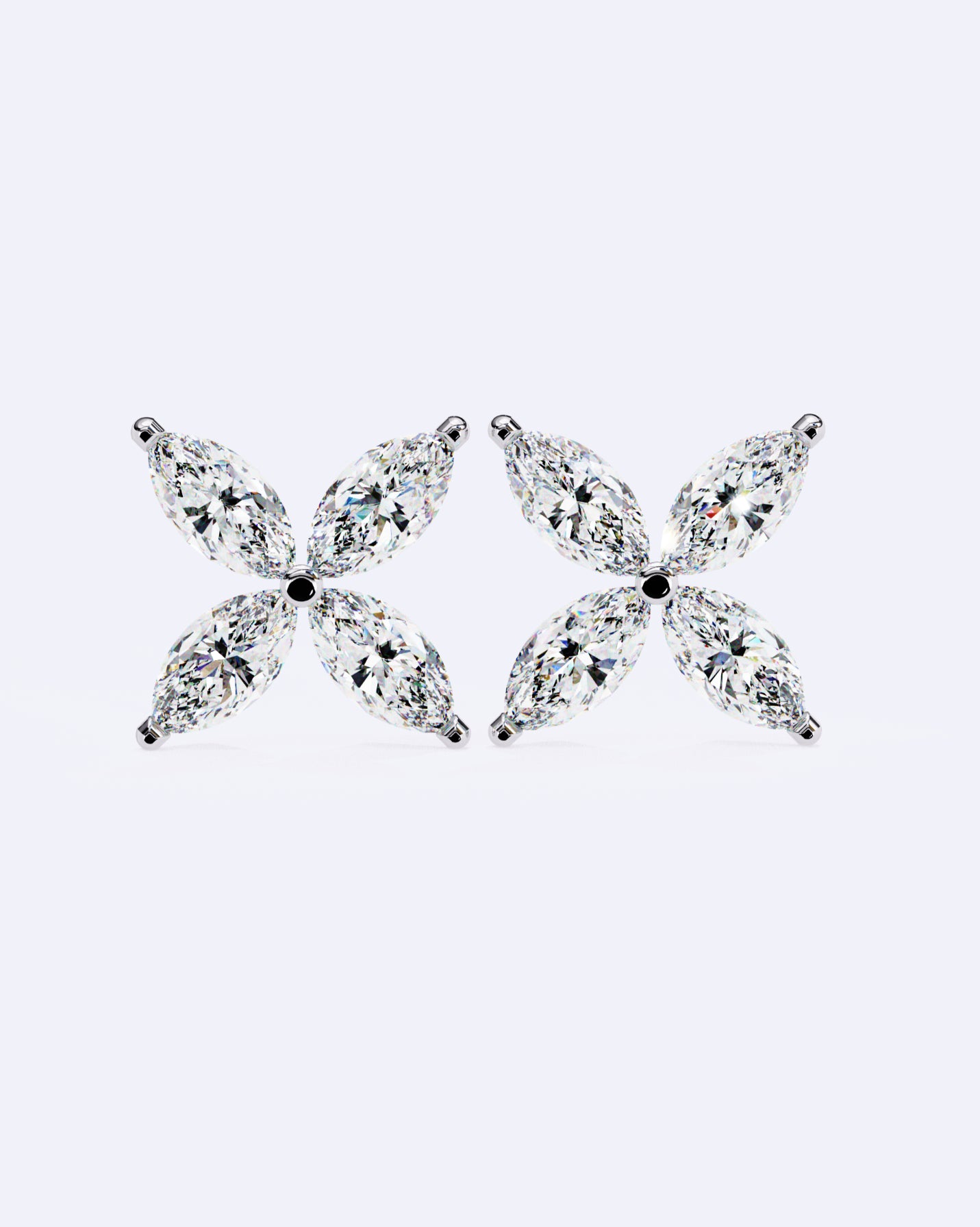 Marquise Petal Sparkle Studs