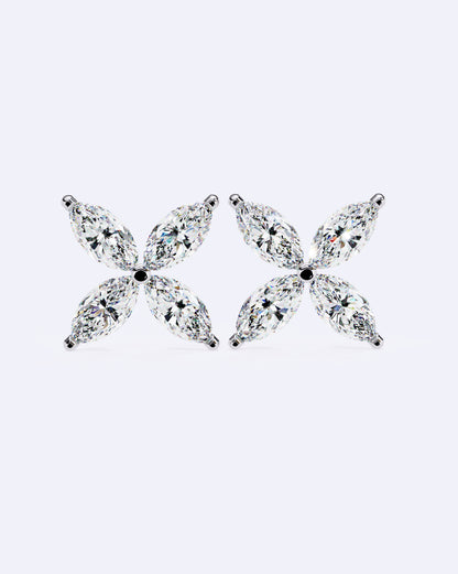 Marquise Petal Sparkle Studs