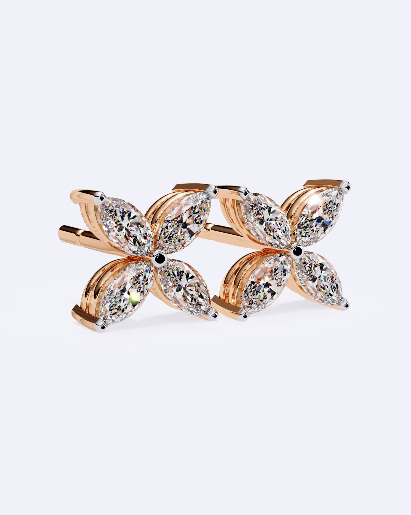 Marquise Petal Sparkle Studs