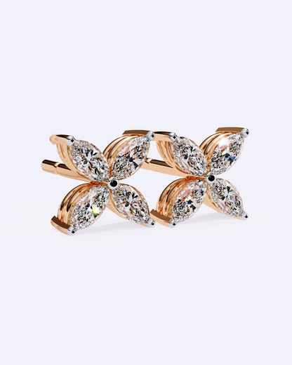 Marquise Petal Sparkle Studs