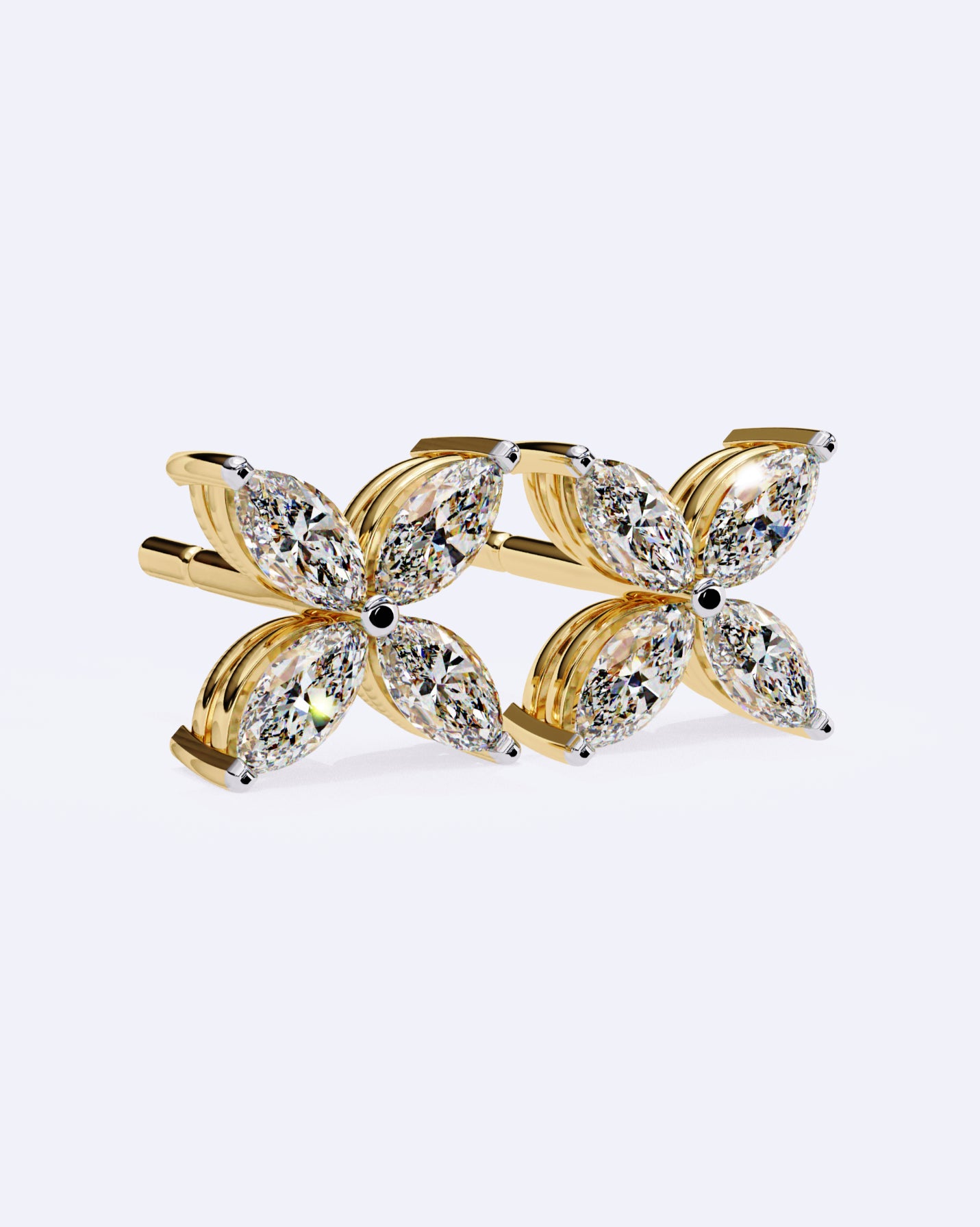 Marquise Petal Sparkle Studs