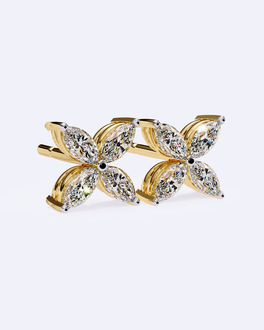 Marquise Petal Sparkle Studs
