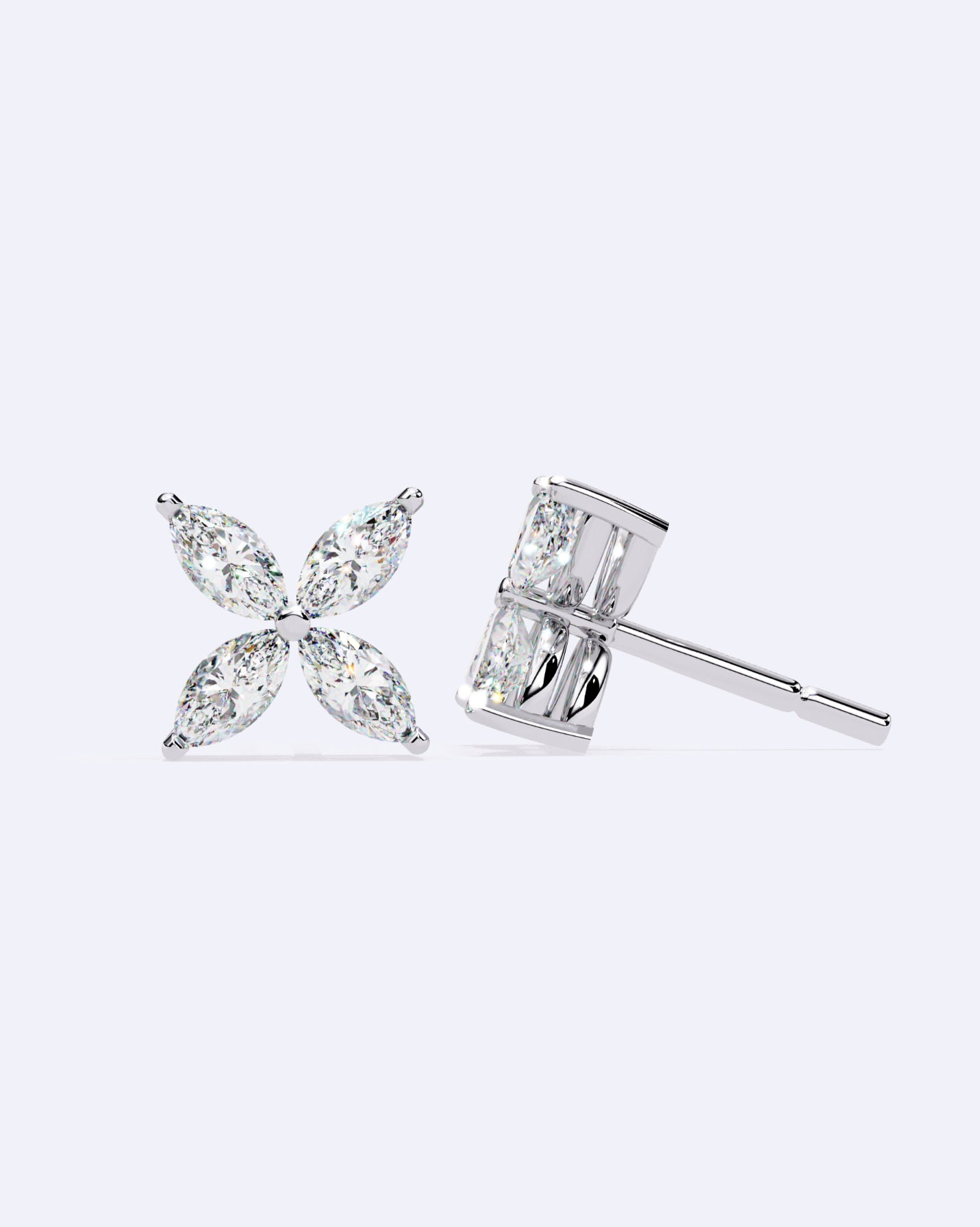 Marquise Petal Sparkle Studs