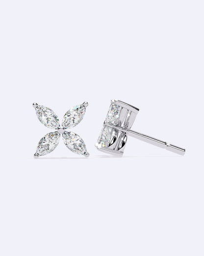 Marquise Petal Sparkle Studs