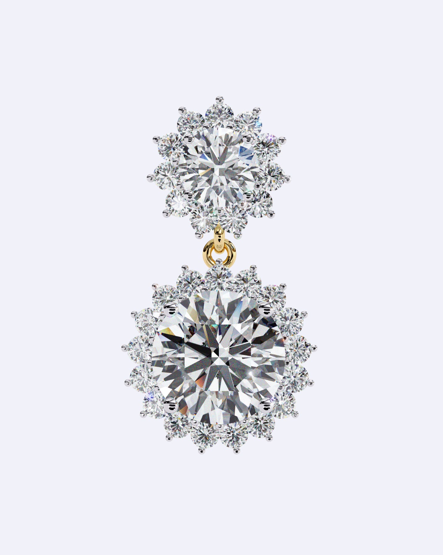 Halo Drop Diamond Earrings