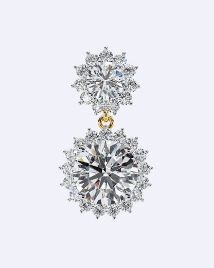 Halo Drop Diamond Earrings