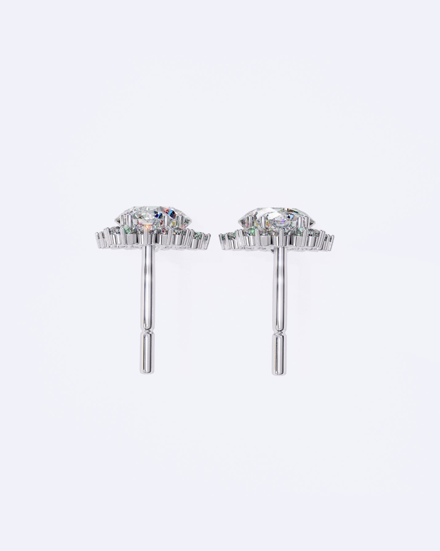 Halo Drop Diamond Earrings