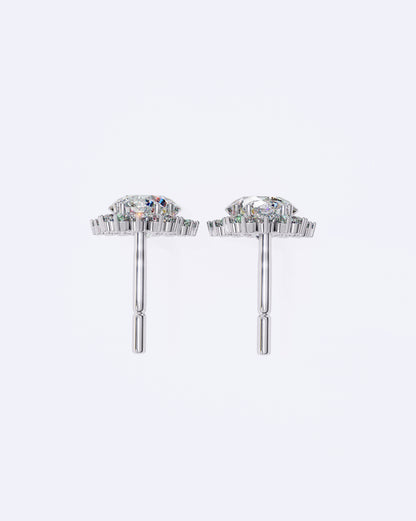 Halo Drop Diamond Earrings