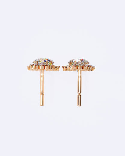 Halo Drop Diamond Earrings
