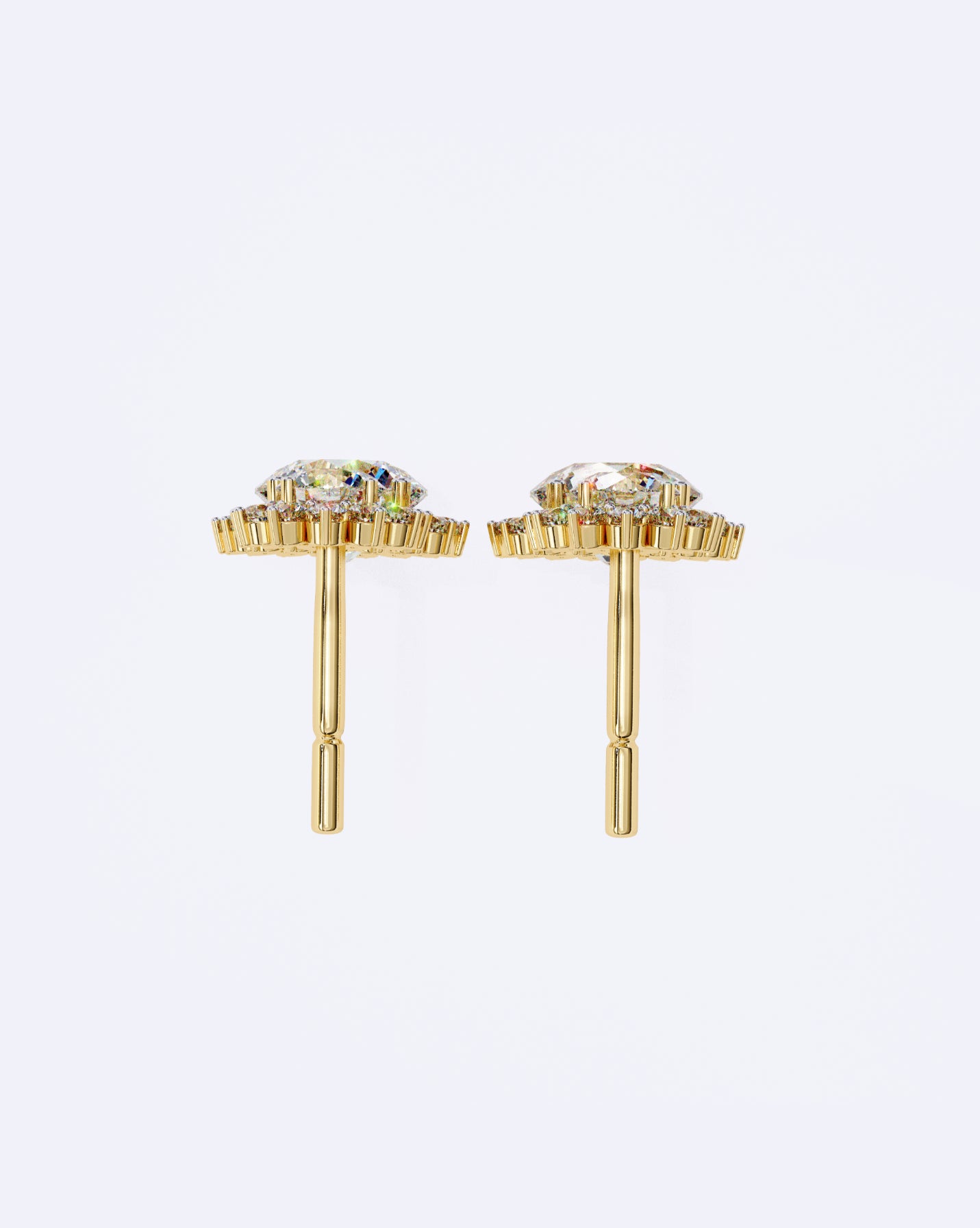 Halo Drop Diamond Earrings