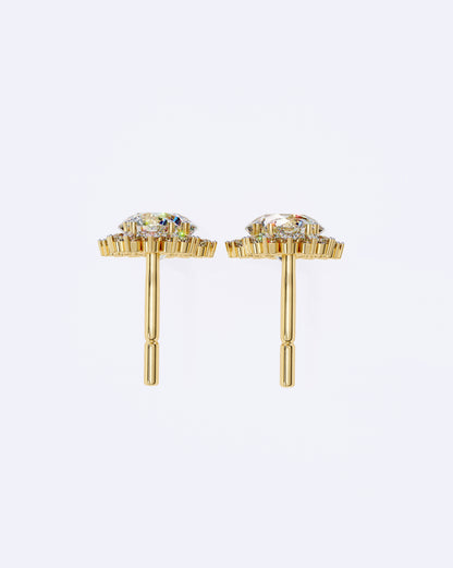 Halo Drop Diamond Earrings