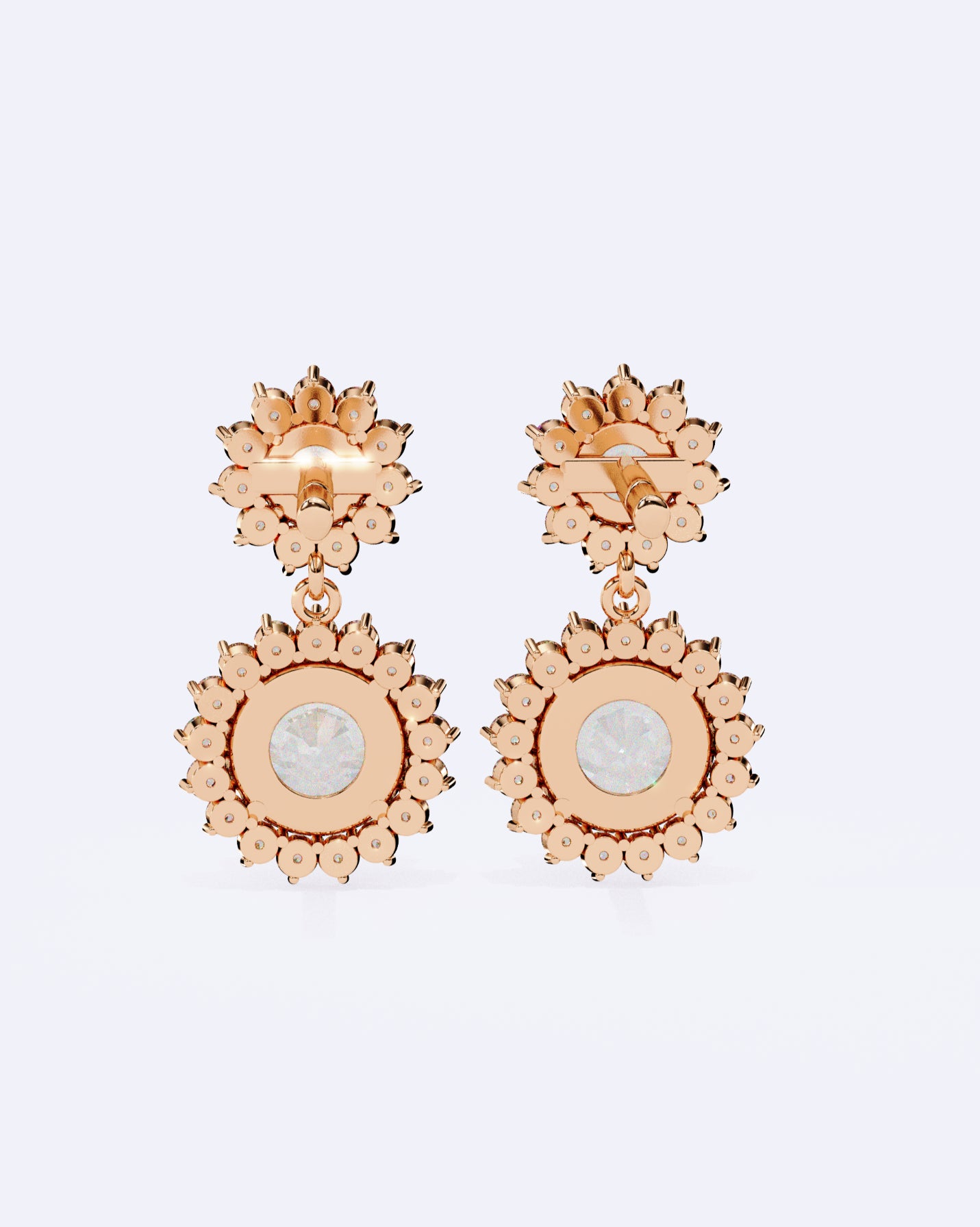 Halo Drop Diamond Earrings