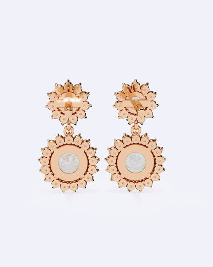 Halo Drop Diamond Earrings