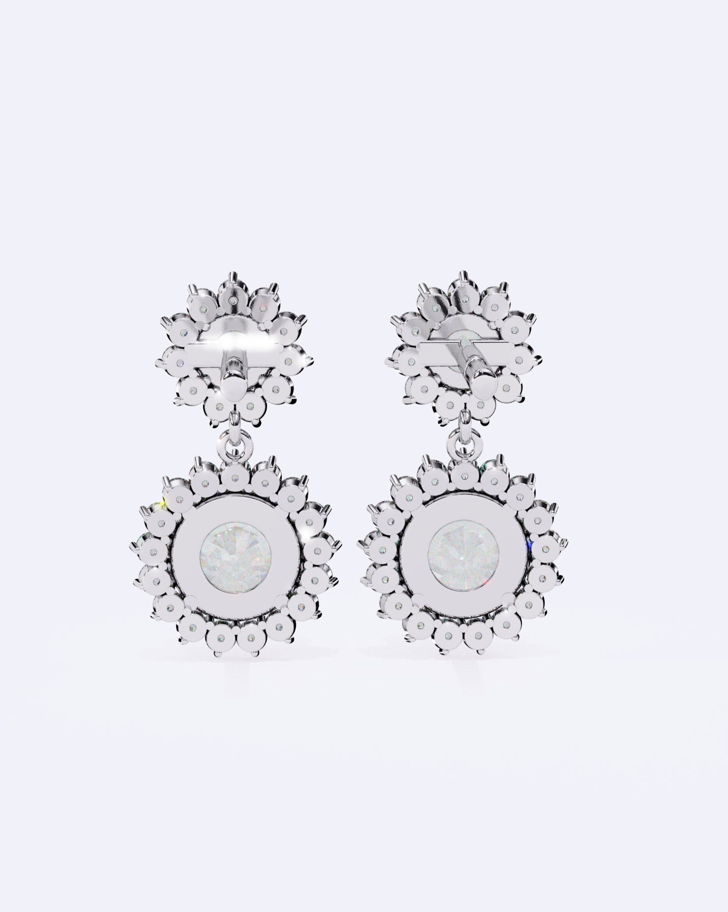 Halo Drop Diamond Earrings