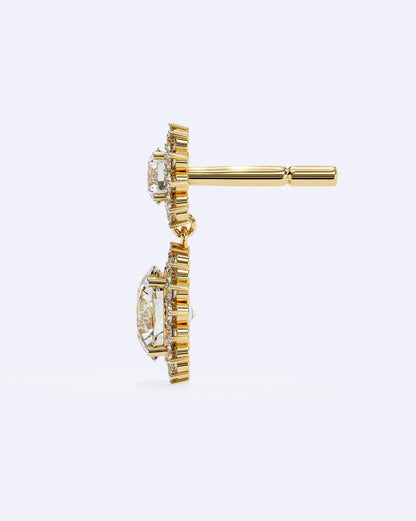 Halo Drop Diamond Earrings