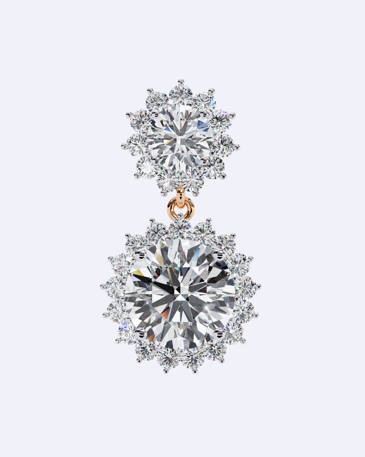 Halo Drop Diamond Earrings